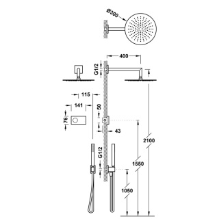 Tres zestaw prysznicowy elektroniczny matowe złoto