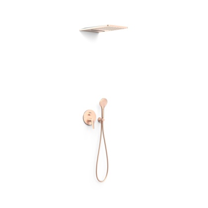 Tres zestaw prysznicowy podtynkowy 3-drożny FUJI matowe różowe złoto