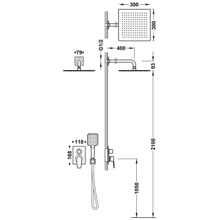 Tres zestaw prysznicowy podtynkowy PROJECT volcanic