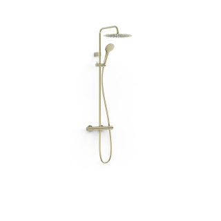 Tres zestaw prysznicowy termostatyczny 2-drożny LOFT złoty cava