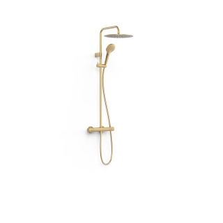 Tres zestaw prysznicowy termostatyczny 2-drożny LOFT matowe złoto
