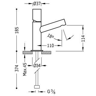 Tres bateria umywalkowa MAX chrom