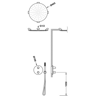 Tres zestaw prysznicowy termostatyczny THERM-BOX stal