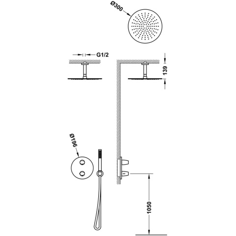 Tres zestaw prysznicowy termostatyczny THERM-BOX chrom