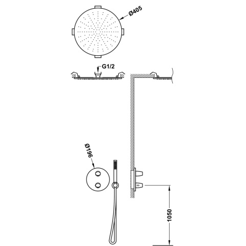 Tres zestaw prysznicowy termostatyczny THERM-BOX volcanic