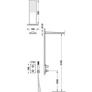 Tres zestaw prysznicowy termostatyczny THERM-BOX grafit
