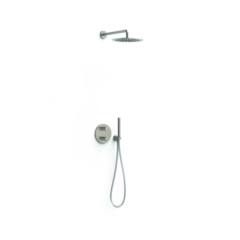 Tres zestaw prysznicowy termostatyczny podtynkowy 2-drożny LOFT stal