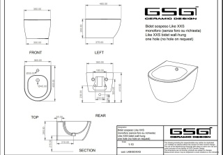 GSG bidet wiszący XXS LIKE biały połysk