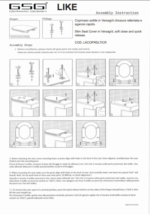 GSG deska sedesowa LIKE biały połysk
