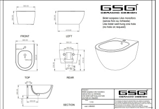 GSG bidet wiszący LIKE biały połysk