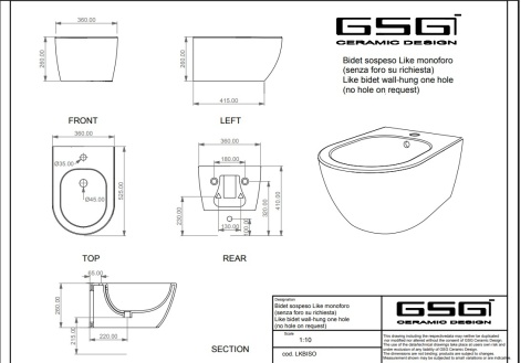 GSG bidet wiszący LIKE biały połysk