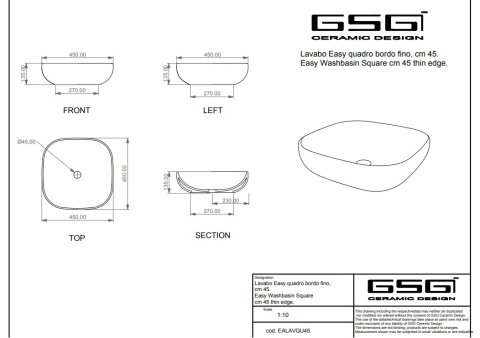 GSG umywalka kwadratowa LIKE czarny połysk