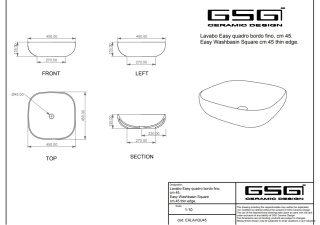 GSG umywalka kwadratowa LIKE biały połysk