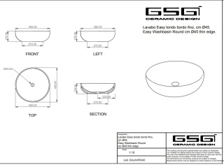 GSG umywalka okrągła LIKE biały połysk