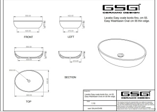 GSG umywalka owalna LIKE biały połysk
