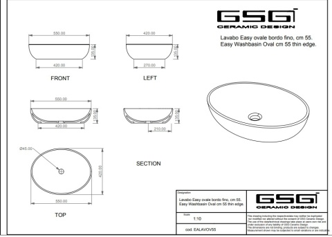 GSG umywalka owalna LIKE ebano