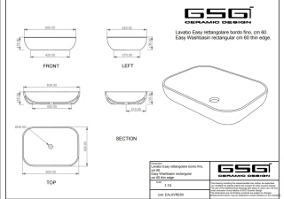 GSG umywalka prostokątna LIKE cashmere