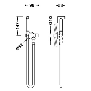Tres bateria bidetowa do WC matowe złoto