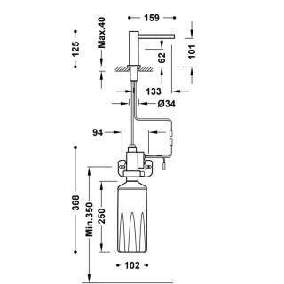Tres bateria umywalkowa elektroniczna chrom