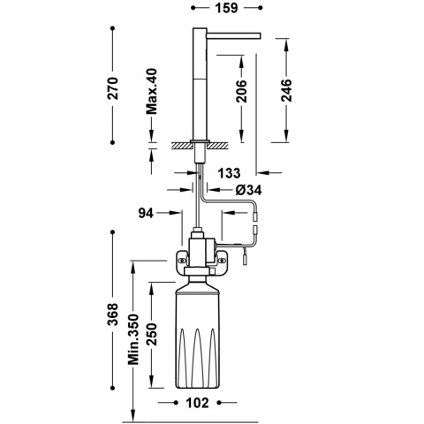 Tres bateria umywalkowa elektroniczna chrom