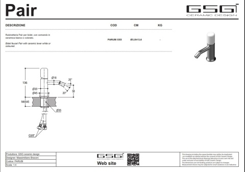 GSG bateria bidetowa LIKE ebano
