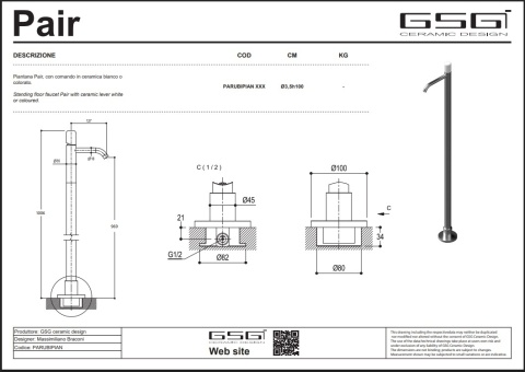 GSG bateria umywalkowa wolnostojąca LIKE denim