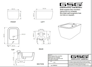 GSG bidet wiszący BRIO czarny mat