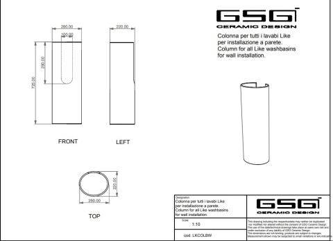 GSG kolumna umywalkowa LIKE denim połysk