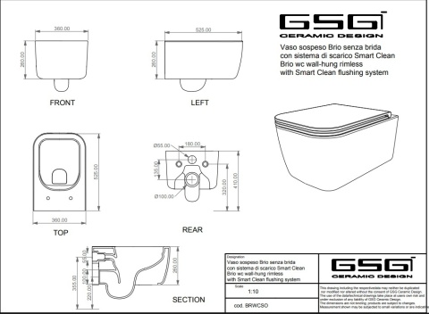 GSG miska WC BRIO biały mat