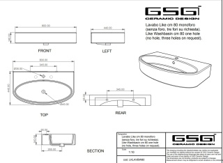 GSG umywalka nablatowa LIKE biały połysk