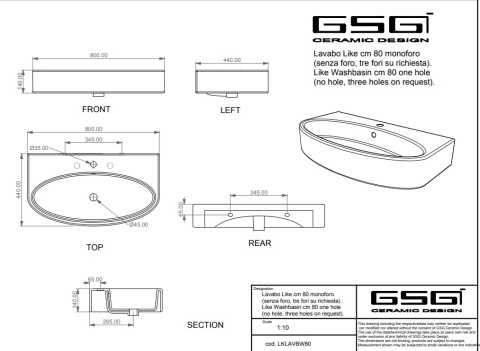 GSG umywalka nablatowa LIKE czarny mat