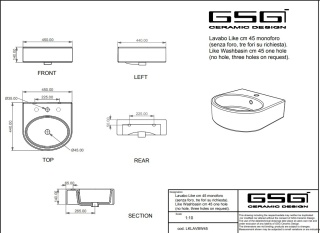 GSG umywalka nablatowa LIKE biały połysk