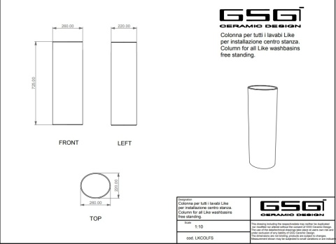 GSG kolumna wolnostojąca LIKE biały połysk