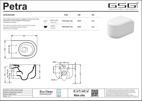 GSG miska WC PETRA rosa