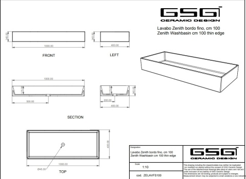 GSG umywalka 100cm BRIO bicolour