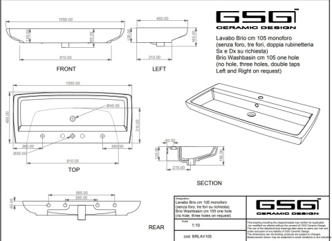 GSG umywalka 105cm BRIO smeraldo