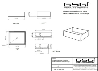 GSG umywalka 50cm BRIO czarny połysk