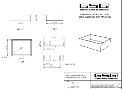 GSG umywalka 50cm BRIO perla