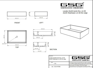 GSG umywalka 60cm BRIO biały połysk