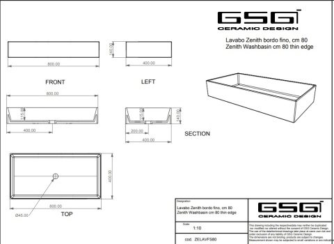 GSG umywalka 80cm BRIO biały mat