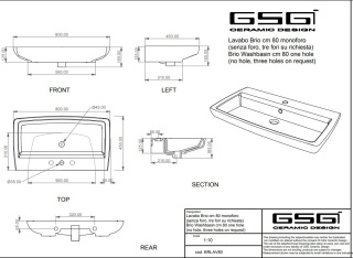 GSG umywalka 80cm BRIO cipria