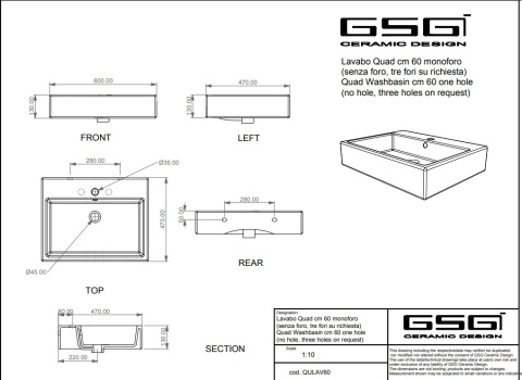 GSG umywalka BRIO biały połysk