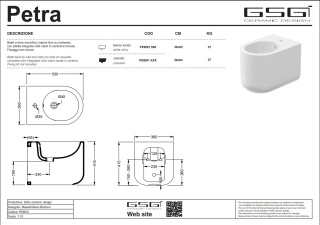 GSG bidet PETRA denim połysk