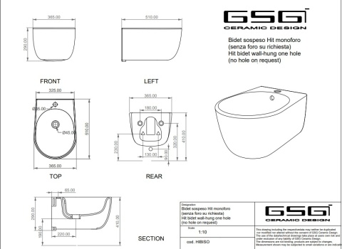 GSG bidet wiszący HIT ebano
