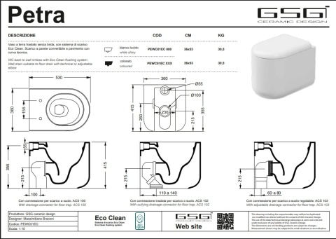 GSG miska WC PETRA sabbia
