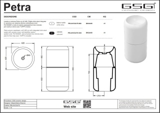 GSG umywalka 42cm PETRA tortora