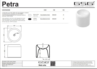 GSG umywalka 42cm PETRA sabbia