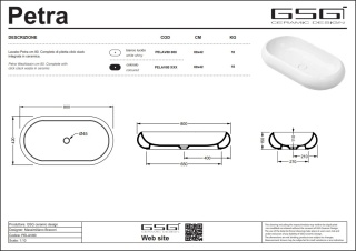 GSG umywalka 80cm PETRA cipria