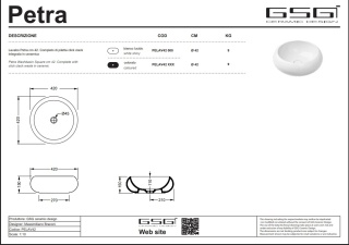 GSG umywalka okrągła 42cm PETRA sabbia
